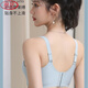 浪莎（LangSha）高档乳胶内衣女无磁中厚小胸聚拢文胸罩竖纹蕾丝纯欲风轻薄内衣女 暖肤色 80B 36/80AB（中厚2c）