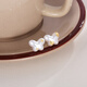 
MHFDO Pangdonglai quality simple and atmospheric white pearl gold foil embellished earrings silver needle temperament earrings niche earrings women E16778E flowers