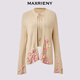 
MAXRIENY [Ju Jingyi same style] loose vacation style three-dimensional flower inner shirt and cardigan two-piece set Khaki S