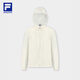 Fila Offizielle Frauenwebende Jacke für Frauen 2025 Herbst Neue Outdoor-Sport losen losen einfache Kapuze-Top-Schnee-Weiß-WT XL 175/92A/XL