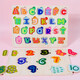 Kinder Holz digitaler Buchstaben Tierverkehrslernen kognitiver Puzzle -Puzzle -Board Kinder Handschützer Spielzeug Großhandel Gemüsepaarung Board XM