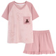 Pyjamas Zhidoudou pour femmes en été en été à manches courtes coton pur 2022 Nouveau étudiant de style coréen vêtements de maison mignonnes pour femmes au printemps et à l'automne mince grand costume à manches courtes - a5012 m femmes - code [80-100jin [Jin équivaut à 0,5 kg]]]