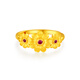Mengjinyuan gold ring, solid gold inlaid with ruby ​​sunflower ring, adjustable birthday gift for girlfriend