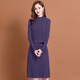 TJQ ​​Luxury High-End-Marke Strickkleid für Frauen 2025 Herbst neuer Stil Slim Temperament Langarm modischer Rock rot m
