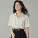 Camisa de manga corta de alta gama para mujeres en el temperamento de verano, uso formal de la camisa blanca de la camisa blanca de la máquina de trabajo de la máquina del nicho top 9902 Botón oculto blanco [tela de gasa] 2xl recomendado [131-140Jin [Jin iguala 0.5 kg]]