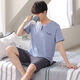 SEPTWOLVES 2025 new pajamas men's summer modal short-sleeved casual large-size suit for men's home clothes. AYX-3519 royal blue L (120-135Jin [Jin equals 0.5 kg])
