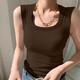 
New summer suspender vest for women with slim fit inner and beautiful back breastless pad white sleeveless top clothes K10-white L Recommended weight 95-115Jin [Jin equals 0.5 kg]