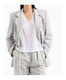 Emporio Armani 25SS Checked Muster Leinenmischung Doppelbrustanzug Frauen Farbe EW000982Te13533 20 EU-48