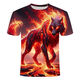 
2024 new animal wolf series 3d printed T-shirts fashionable, versatile, handsome and cool short-sleeved primary and secondary school students TXC6227 XS 70-80Jin [Jin equals 0.5 kg]