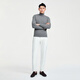 By Creations 14-pin pure wool machine-washed turtleneck pullover sweater for men's lightweight and micro-stretch casual warm knitted base shirt light gray (turtleneck) XL