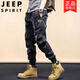 吉普（JEEP）工装裤男新款春秋夏季运动纯棉束脚裤百搭登山系休闲长裤子 卡其(夏款JP679) 28 85-100斤