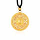 QIWN gold-plated eight-treasure compass pendant for women, good fortune buckle, fortune lotus hollow disc necklace pendant, 3.5cm swastika compass, gold-plated about 1.2 grams