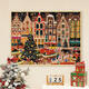 
He Jiagong galison winter light Christmas digital oil painting DIY fill coloring hand-painted acrylic oil painting decorative hanging painting qx15843 30*40cm thick solid wood inner frame