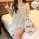 Cat men women's pajamas in summer with chest pads and shorts shorts two-piece set of sweet princess-style home clothing set for outside wear X9902-1 M