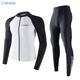 TRAVEL BUDDIESbarrel swimsuit men's surf suit split quick-drying tight jellyfish snorkeling suit wetsuit long-sleeved trousers direct sale men's pure white (cardigan) top + black trousers two-piece set 2XL (150-170Jin Jin equals 0.5 kg) One size fits all