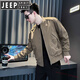 
JEEP SPIRIT fashion brand short jacket men's trendy casual baseball uniform jacket men's 2025 new top black 3XL recommended 165-175Jin [Jin equals 0.5 kg]