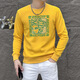 
Valentino Orlandi (Valentino Orlandi) Clothes Comfortable New Round Neck Slim Men's Sweatshirt 2024 Fall New Versatile Printed Versatile Top T6176 Orange M