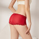 Sous-vêtements en soie moyen Sihuang Mid-Waist pour femmes 100% Mulberry Silk tricot Sexy Lace Boxer Shorts minces Wine Red 3883+ noir noir 3884 m Single Taille