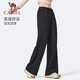 Camel (Camel) Pantalones de mujer de algodón de algodón de algodón recto de otoño de cintura alta C25carlg018 Phantom Black L