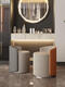 Nordic makeup stool Internet celebrity dressing chair light luxury dressing table stool bedroom makeup chair living room round low stool manicure stool white light luxury style beige