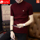皮尔卡丹（pierre cardin）男士针织半袖T恤春秋季半高领男装打底衫2025新款帅气男装上衣服 9902黑色 M