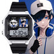 Myopole Identity Fifth Mercenary Naibu Cute Watch Student Waterproof Electronic Watch Small Square with Alarm Clock [Stylish Silver Black] D9274 Electronic Watch [Imported Movement + Extra Long Standby] Gift Box