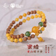 Potala Palace Beeswax Laoshantan Multi-circle Bracelet 925 Silver Jasper Wooden Toy Transfer Bead Bracelet Birthday Gift for Men and Women