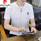 Pierre Cardin Ice Silk T-shirt à manches courtes Crafts d'été pour hommes T-shirt Jacquard T-shirt polyvalent 753 Black M recommandé de porter 90-110jin [Jin est égal à 0,5 kg.