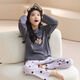 Las chicas de pijama de algodón puro de Marienza pueden usar afuera en la primavera y otoño 2025, los nuevos pantalones de manga larga se adaptan a la ropa para el hogar para niños