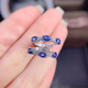 YIBIY2025 latest natural Sri Lanka sapphire ear buckle 925 silver gold plated 3*4MM sapphire ear jewelry