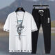 
Caiqiao Men's Set Summer 2025 New Men's Set T-Shirt Short Sleeve Summer Loose Casual Sports Breathable Set Black FSLING Fishing (Top + Pants) 6630 M Proposal 100-120Jin [Jin equals 0.5 kg]