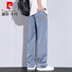 Jeans de soie de glace Piercardan pour le tennis d'été masculin mince de tennis lâche American High Street Trend Brand Loug-Long Long Colters T1048 Bleu M Recommandé 100-110Jin [Jin est égal à 0,5 kg]