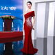 Chuangjingyixuan host dress female 2025 high sense dignified and atmospheric national vocal music art test choir performance dress red 3XL
