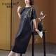 
Vatico brand Xiangyunsha dress new style fur summer large size women's hand-painted silk mulberry silk mother skirt black belt L suggest 105-125Jin [Jin equals 0.5 kg]