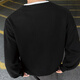 IZEXX fake two-piece Henry collar sweatshirt men's autumn round neck simple versatile loose bottoming shirt top JW19 black 2XL