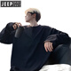 JEEP SPIRIT Jeep Henry collar black men's long-sleeved t-shirt spring and autumn tops 2025 sweatshirt men's inner layering shirt trendy white L
