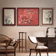 MOJY Hall sofa with paintings new Chinese style and eyebrows living room decoration paintings new Chinese style atmospheric sofa background wall hanging F Happy on the branches set of three pictures on both sides 70*90 in the middle 90*12044