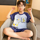 EMBERLOVE2025新款男童夏季睡衣套装纯棉短袖短裤薄款青少年男孩儿童家居服 K6626【双短】 160 M码，155-160cm