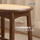 Genji Muyu Solid Wood Makeup Stool Modern Simple Makeup Table Stool Bedroom Home Slightly Elastic Breathable Black Walnut Dressing Stool (Black Walnut) 0.43 Meter Makeup Stool