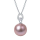 Saturday Fu Purple Edison Pearl S925 Silver Necklace Birthday Gift X0614365 Nearly Round 10-11mm