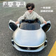 Aobele children's electric car, four-wheeled, can sit on and drive with remote control, infant toy car, baby driving stroller, baked silver, four-wheel drive + leather seat + 12v14 lithium battery + wheel light, early childhood education music + light
