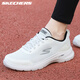 斯凯奇（Skechers）男鞋夏季新款黑武士网面透气跑步鞋子男轻便舒适减震运动鞋健步鞋 白色/黑色6625（一脚蹬） 42