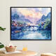 Sanqihu Chinese landscape digital oil painting hand-painted color-filled acrylic oil color-filled painting X9738 4050 oil painting package + L-shaped frame four colors optional/