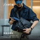 光影行星（GYXX）阿波罗air斜挎包男士机能便携手提单肩背包大容量邮差包电脑包 曜夜黑 中号【装13-14寸电脑】