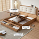 Quanyou Home Modern Simple Log Style Soft Pack Board Bed Bedroom 1.5 2 Meter Multifunctional High Box Storage Bed