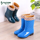 Zapatillas de lluvia de la moda de la moda de carpintero Botas de lluvia cálidas para mujeres Los zapatos de agua anti-Slip Sobre los cómodos zapatos de goma resistentes al desgaste de las botas de agua de algodón de aspecto 2235 VERDEO DARO-Zapatos individuales 37
