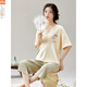 Modal pajamas for women in summer 2025 new short-sleeved new Chinese suit Chinese style cropped pants thin casual and can be worn outside Y9902 M (recommended 75-95Jin [Jin equals 0.5 kg])