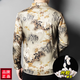 Meod Light Luxury International High-End-Herrenhemd Chinesisches gedrucktes Hemd Dünne Männer Blumenhemd Middle Dads Satin Long Yellow 3519 Langarm Dünn XL 175/