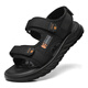 XI und Han Summer New große Männerschuhe 45 tragbare Klettverbindlichkeits Sandalen 46 Soft-Soled Casual Shoes 47 Loose Beach Schuhe 15601 Schwarz Orange 44