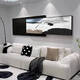 
Pupan black and white style minimalist living room sofa background wall decoration painting abstract hanging painting sense mural new style dictionary style B style 33*80+26*80=overlapping total length 12035mm aluminum
